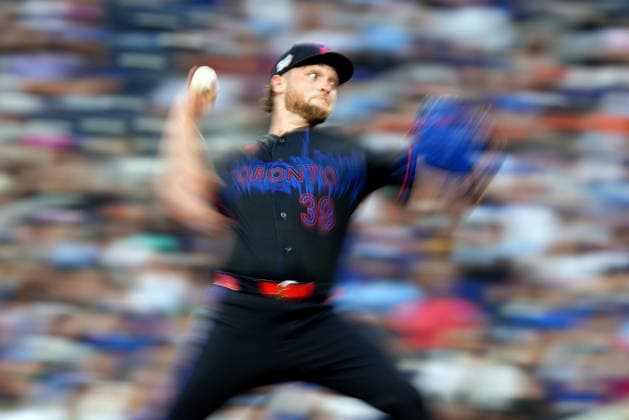 June 5, 2026, Toronto, On, CANADA: Toronto Blue Jays pitcher Trey Yesavage (39) makes a pitch against the Baltimore Orioles during third inning American League, MLB, Baseball Herren, USA baseball action in Toronto on Friday, June 5, 2026. Canada News - June 5, 2026 - ZUMAc35_ 20260605_zaf_c35_090 Copyright: xNathanxDenettex