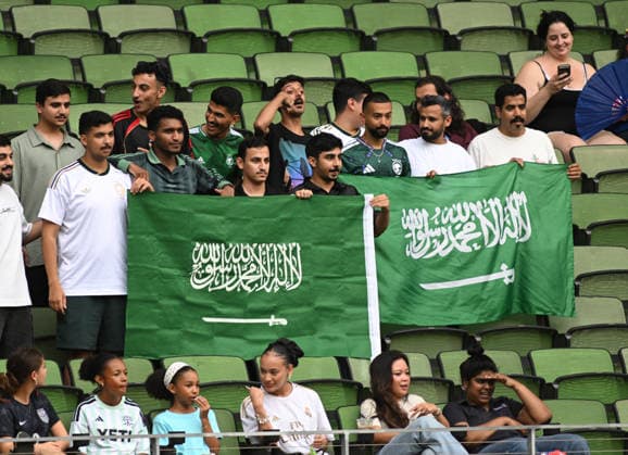 AUSTIN, TX - June 05: Saudi Arabia fans cheer during International Friendly, Länderspiel, Nationalmannschaft between Saudi Arabia and Puerto Rico on June 5, 2026 at Q2 Stadium in Austin, TX. (Photo by John Rivera Icon Sportswire) SOCCER: JUNE 05 International Friendly Saudi Arabia vs. Puerto Rico EDITORIAL USE ONLY Icon426260605003