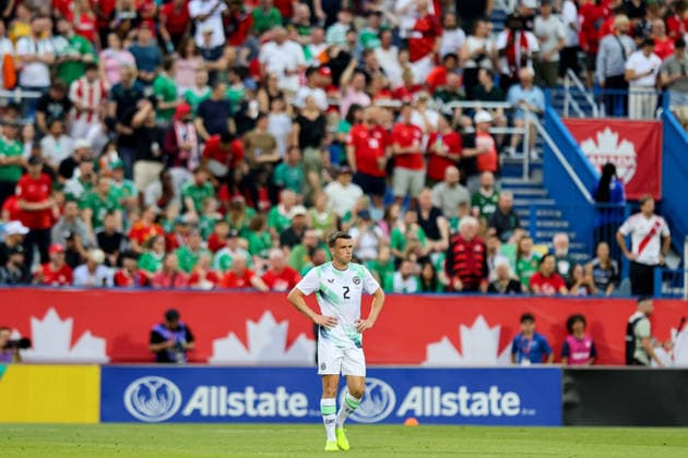Fußball, Testspiel, Kanada - Irland International Friendly, Länderspiel, Nationalmannschaft Stade Saputo, MontrÃ Seamus Coleman dejected after conceding 6 6 2026  Copyright: x INPHO RyanxByrnex RB1_9236