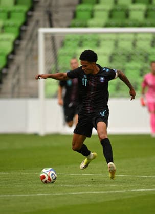 AUSTIN, TX - June 05: Puerto Rico forward Leandro Antonetti (11) moves down field during International Friendly, Länderspiel, Nationalmannschaft between Saudi Arabia and Puerto Rico on June 5, 2026 at Q2 Stadium in Austin, TX. (Photo by John Rivera Icon Sportswire) SOCCER: JUNE 05 International Friendly Saudi Arabia vs. Puerto Rico EDITORIAL USE ONLY Icon426260605010