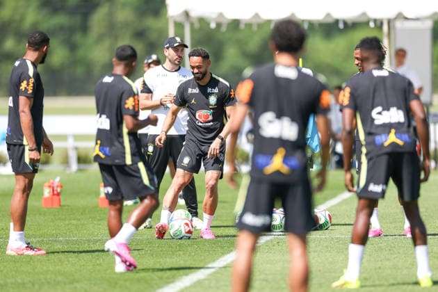 A Brazilian national football team player during a training session at the Columbia Park Training Facility Matheus Cunha of Brazilian national football team player during a training session at the Columbia Park Training Facility on June 5, 2026, in Morristown, New Jersey. The Brazilian team is preparing for the World Cup MORRISTOWN NJ UNITED STATES Copyright: xWilliamxVolcovx