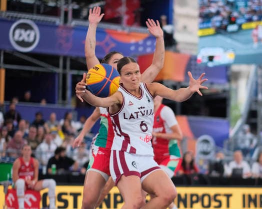 June 5, 2026, Warsaw, Masovian Voivodeship, Poland: Latvia s KETIJA VIHMANE (6) in action during a FIBA 3x3 Basketball World Cup women s last 16 game between Latvia and Hungary in Warsaw, Poland. Warsaw Poland - ZUMAk204 20260605_zip_k204_005 Copyright: xRomanxKozielx