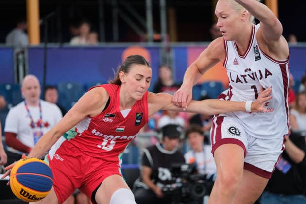 June 5, 2026, Warsaw, Masovian Voivodeship, Poland: Latvia s MARTA MISCENKO (13) and Hungary s REKA LELIK (13) in action during a FIBA 3x3 Basketball World Cup women s last 16 game between Latvia and Hungary in Warsaw, Poland. Warsaw Poland - ZUMAk204 20260605_zip_k204_019 Copyright: xRomanxKozielx
