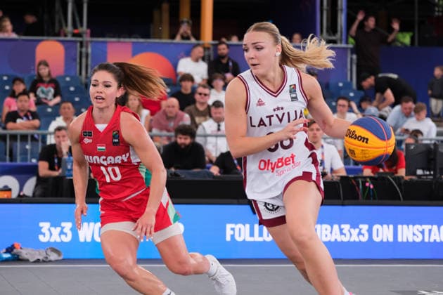 June 5, 2026, Warsaw, Masovian Voivodeship, Poland: Latvia s PAULA CIRSA (36) and Hungary s KLAUDIA PAPP (10) in action during a FIBA 3x3 Basketball World Cup women s last 16 game between Latvia and Hungary in Warsaw, Poland. Warsaw Poland - ZUMAk204 20260605_zip_k204_024 Copyright: xRomanxKozielx