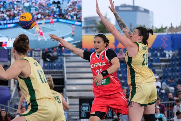 June 5, 2026, Warsaw, Masovian Voivodeship, Poland: Australia s MARENA WHITTLE (21) and China s LILI WANG (23) in action during a FIBA 3x3 Basketball World Cup women s last 16 game between Australia and China in Warsaw, Poland. Warsaw Poland - ZUMAk204 20260605_zip_k204_033 Copyright: xRomanxKozielx