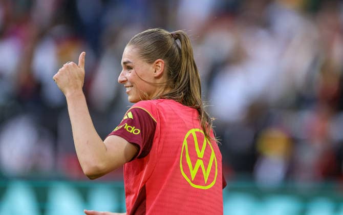 GER, Köln, Deutschland vs Norwegen, Länderspiel, Fussball, FIFA, Spielzeit 2026 2027, WM-Qualifikation, Rhein-Energie-Stadion, 5. Spieltag im Bild: Jule Brand (Deutschland Frauen 22) DFB DFL REGULATIONS PROHIBIT ANY USE OF PHOTOGRAPHS AS IMAGE SEQUENCES AND OR QUASI-VIDEO, 05.06.2026 Copyright: HMBxMedia HendrikxHamelau