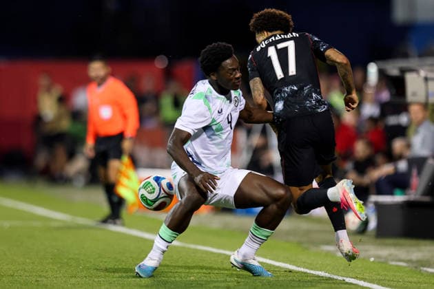 International Friendly, Länderspiel, Nationalmannschaft Stade Saputo, MontrÃ James Abankwah fouls Tajon Buchanan 6 6 2026  Copyright: x INPHO RyanxByrnex RB1_0338