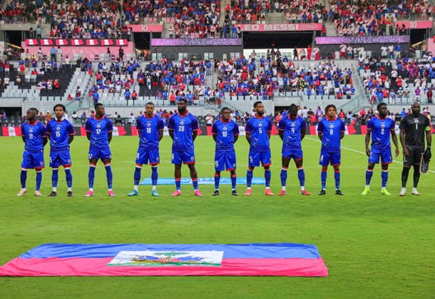 International soccer friendly - Haiti vs Peru Haiti team poses before their international soccer friendly against Peru at NU Stadium in Miami, Florida, USA, 05 June 2026. MIAMI FLORIDA United States  Copyright: xCRISTOBALxHERRERA-ULASHKEVICHx