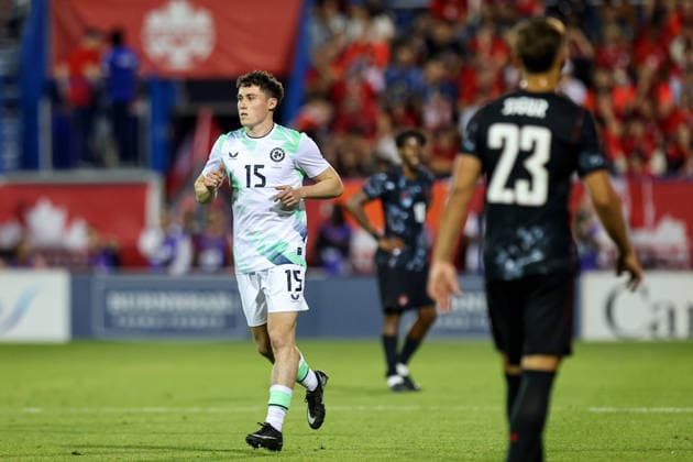 Fußball, Testspiel, Kanada - Irland International Friendly, Länderspiel, Nationalmannschaft Stade Saputo, MontrÃ Kian Leavy replaces Troy Parrott to make his international debut 6 6 2026  Copyright: x INPHO RyanxByrnex RB1_1656
