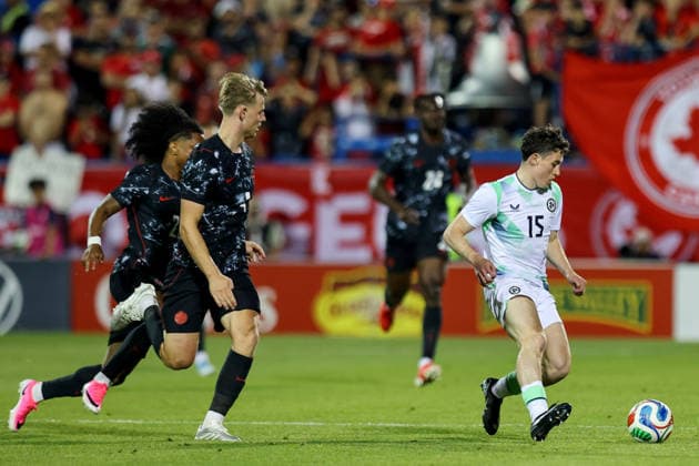 Fußball, Testspiel, Kanada - Irland International Friendly, Länderspiel, Nationalmannschaft Stade Saputo, MontrÃ Kian Leavy 6 6 2026  Copyright: x INPHO RyanxByrnex RB1_1705