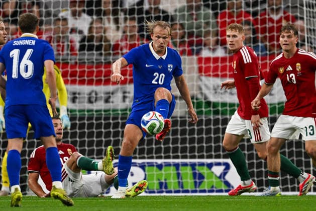 FOOTBALL - Friendly - Hungary vs Finland Photo by IPA ABACAPRESS.COM85364895 - Joel Pohjanpalo (Finland) during the UEFA friendly match between Hungary vs Finland, 5th June 2026 at the Puskas Arena, Budapest, Hungary Budapest Hungary  Copyright: xIPAxSport ABACAx
