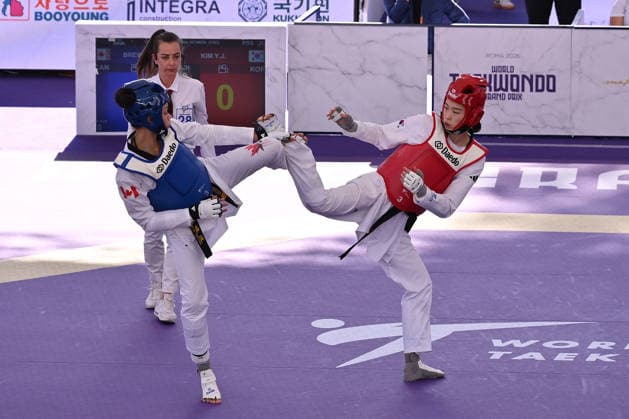 CONTACT - Taekwondo - World Taekwondo Rome Grand Prix 2026 Photo by IPA ABACAPRESS.COM85365936 - Yu-jin KIM (KOR) vs Ella BREWSTER (CAN) during semi finals round Women -57kg of World Taekwondo Grand Prix at Foro Italico, June 5, 2026, Rome, Italy. Roma Italy  Copyright: xIPAxSport ABACAx