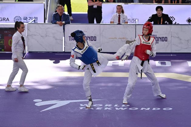 CONTACT - Taekwondo - World Taekwondo Rome Grand Prix 2026 Photo by IPA ABACAPRESS.COM85366047 - Yu-jin KIM (KOR) vs Ella BREWSTER (CAN) during semi finals round Women -57kg of World Taekwondo Grand Prix at Foro Italico, June 5, 2026, Rome, Italy. Roma Italy  Copyright: xIPAxSport ABACAx