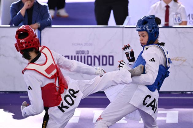 CONTACT - Taekwondo - World Taekwondo Rome Grand Prix 2026 Photo by IPA ABACAPRESS.COM85365946 - Yu-jin KIM (KOR) vs Ella BREWSTER (CAN) during semi finals round Women -57kg of World Taekwondo Grand Prix at Foro Italico, June 5, 2026, Rome, Italy. Roma Italy  Copyright: xIPAxSport ABACAx