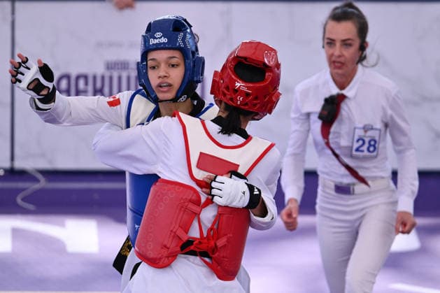 CONTACT - Taekwondo - World Taekwondo Rome Grand Prix 2026 Photo by IPA ABACAPRESS.COM85366027 - Yu-jin KIM (KOR) vs Ella BREWSTER (CAN) during semi finals round Women -57kg of World Taekwondo Grand Prix at Foro Italico, June 5, 2026, Rome, Italy. Roma Italy  Copyright: xIPAxSport ABACAx