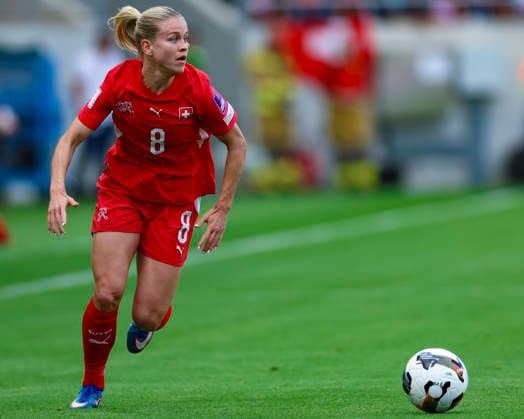 05.06.2026, Fussball, Frauen WM-Qualifikation: Schweiz Malta, Lugano, AIL Arena Nadine Riesen (8, A-Team Schweiz) mit einem gefährlichen Flügellauf über die rechte Angriffssseite des Schweizer Nationalteams Foto: Urs Ottiger IMAGO Lugano AIL Arena Tessin Switzerland