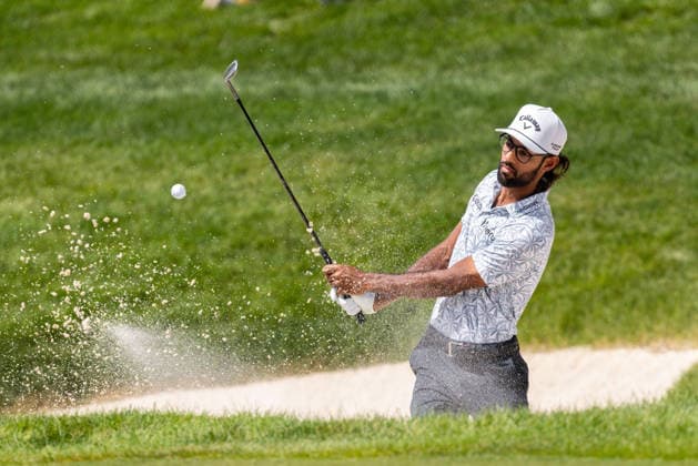 June 5, 2026, Dublin, Ohio, U.S: Akshay Bhatia hits from the sand during the second round of The Memorial Tournament at Muirfield Village Golf Club, Dublin, Ohio. PGA, Golf Herren Tour 2026 - The Memorial Tournament - Second Round  - ZUMAs304 20260605_zaf_s304_086 Copyright: xScottxStuartx