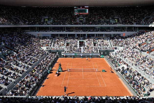 (260606) -- PARIS, June 6, 2026 -- Alexander Zverev (bottom) hits a return during the men s singles semifinal match between Alexander Zverev of Germany and Jakub Mensik of the Czech Republic at the French Open tennis tournament at Roland Garros, Paris, France, June 5, 2026. ) (SP)FRANCE-PARIS-TENNIS-FRENCH OPEN-MEN S SINGLES-SEMIFINAL WuxHuiwo 