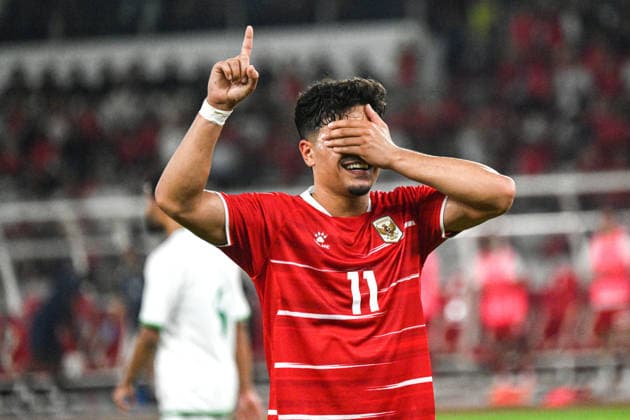 (260606) -- JAKARTA, June 6, 2026 -- Ragnar Anthonius Maria Oratmangoen of Indonesia gestures after scoring during the FIFA Men s Match Day between Indonesia and Oman at Gelora Bung Karno Stadium, Jakarta, Indonesia, June 5, 2026. ) (SP)INDONESIA-JAKARTA-FOOTBALL-FIFA MEN S MATCH DAY-INDONESIA VS OMAN AgungxKuncahyaxB. 