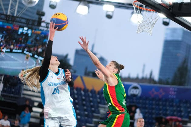 June 5, 2026, Warsaw, Masovian Voivodeship, Poland: Azerbaijan s ALEXANDRA MOLLENHAUER (24) and Lithuania s GIEDRE LABUCKIENE (7) in action during a FIBA 3x3 Basketball World Cup women s last 16 game between Azerbaijan and Lithuania in Warsaw, Poland. Basketball 2026: FIBA 3x3 World Cup Women s Last 16: Azerbaijan 14:12 Lithuania  - ZUMAk204 20260605_zip_k204_070 Copyright: xRomanxKozielx