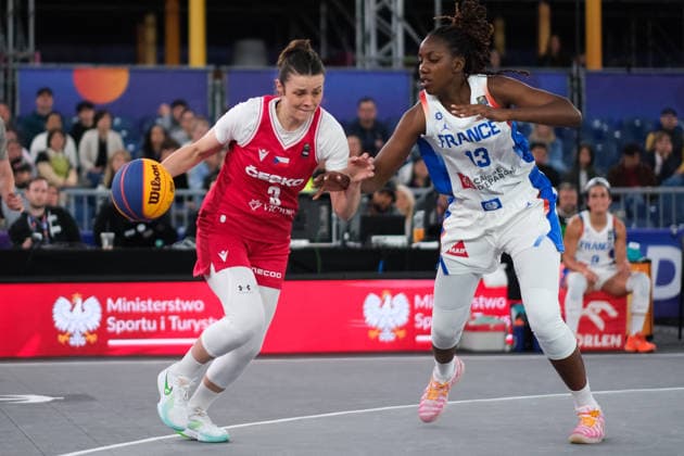 June 5, 2026, Warsaw, Masovian Voivodeship, Poland: France s MARIE MILAPIE (13) and Czechia s KATERINA GALICKOVA (3) in action during a FIBA 3x3 Basketball World Cup women s last 16 game between France and Czechia in Warsaw, Poland. Warsaw Poland - ZUMAk204 20260605_zip_k204_073 Copyright: xRomanxKozielx