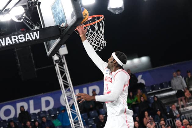 June 5, 2026, Warsaw, Masovian Voivodeship, Poland: Austria s QUINCY DIGGS (22) in action during a FIBA 3x3 Basketball World Cup men s last 16 game between Austria and Belgium in Warsaw, Poland. Basketball 2026: FIBA 3x3 World Cup Men s Last 16: Austria 21:13 Belgium  - ZUMAk204 20260605_zip_k204_113 Copyright: xRomanxKozielx