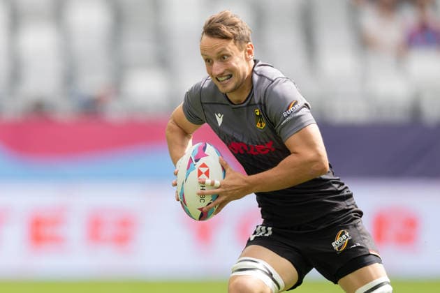 Deutschland - Argentinien, SVNS Rugby World Championship, WM, Weltmeisterschaft Anton Gleitze (Deutschland). Erstes Gruppenspiel zwischen Deutschland und Argentinien. Drittes Turnier der SVNS World Championship, Siebener-Rugby WM vom 5. bis 7. Juni 2026 in Bordeaux (Frankreich). Tag 1, Gruppenspiele am 5. Juni 2026., Bordeaux Region Nouvelle-Aquitaine Frankreich Stade Atlantique