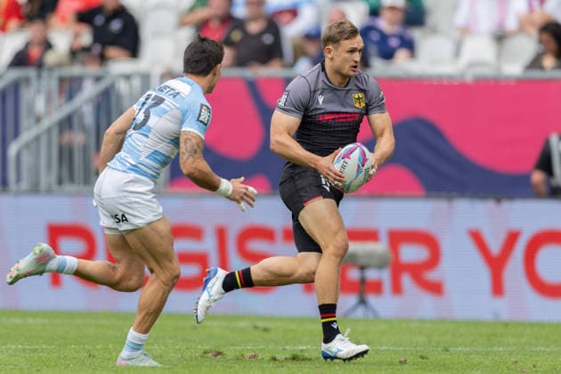 Deutschland - Argentinien, SVNS Rugby World Championship, WM, Weltmeisterschaft Erstes Gruppenspiel zwischen Deutschland und Argentinien. Drittes Turnier der SVNS World Championship, Siebener-Rugby WM vom 5. bis 7. Juni 2026 in Bordeaux (Frankreich). Tag 1, Gruppenspiele am 5. Juni 2026., Bordeaux Region Nouvelle-Aquitaine Frankreich Stade Atlantique