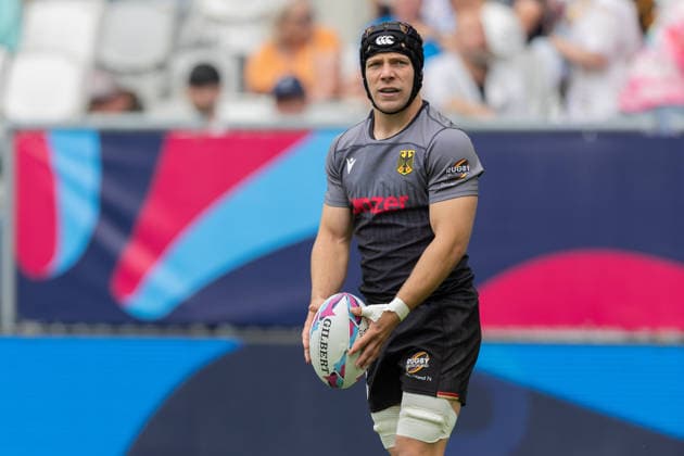 Deutschland - Argentinien, SVNS Rugby World Championship, WM, Weltmeisterschaft Felix Hufnagel (Deutschland, 1). Erstes Gruppenspiel zwischen Deutschland und Argentinien. Drittes Turnier der SVNS World Championship, Siebener-Rugby WM vom 5. bis 7. Juni 2026 in Bordeaux (Frankreich). Tag 1, Gruppenspiele am 5. Juni 2026., Bordeaux Region Nouvelle-Aquitaine Frankreich Stade Atlantique