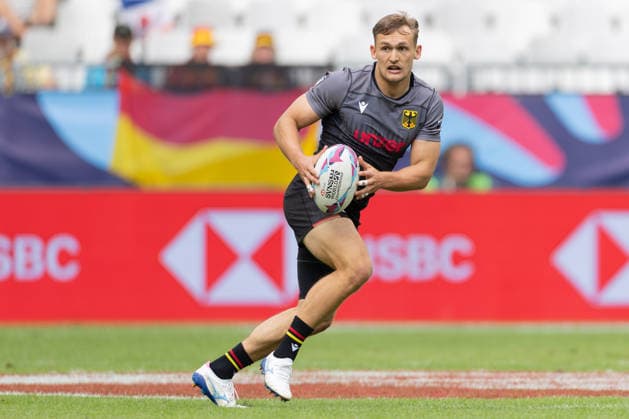 Deutschland - Argentinien, SVNS Rugby World Championship, WM, Weltmeisterschaft Philip Gleitze (Deutschland, 11). Erstes Gruppenspiel zwischen Deutschland und Argentinien. Drittes Turnier der SVNS World Championship, Siebener-Rugby WM vom 5. bis 7. Juni 2026 in Bordeaux (Frankreich). Tag 1, Gruppenspiele am 5. Juni 2026., Bordeaux Region Nouvelle-Aquitaine Frankreich Stade Atlantique