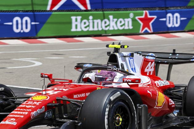 44 Lewis Hamilton (GBR) of Scuderia Ferrari HP driving the Ferrari SF-26 on track during the FP1 of the FORMULA 1 GRAND PRIX DE MONACO 2026 at the Circuit de Monaco in Monaco, Monaco on Friday June 05, 2026 (Photo by ATP, Tennis Herren Bildagentur Jean Pierre Thill)  Copyright: xJeanxPierrexThill ATPxBildagentur SPPx Sportspressphoto_SPR161396