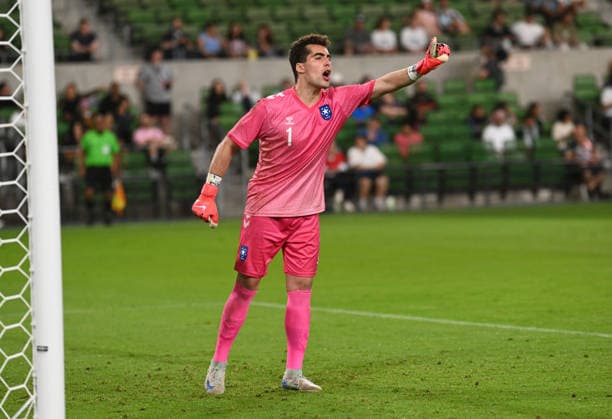 AUSTIN, TX - June 05: Puerto Rico goalie Sebastian Cutler yells instructions during International Friendly, Länderspiel, Nationalmannschaft between Saudi Arabia and Puerto Rico on June 5, 2026 at Q2 Stadium in Austin, TX. (Photo by John Rivera Icon Sportswire) SOCCER: JUNE 05 International Friendly Saudi Arabia vs. Puerto Rico EDITORIAL USE ONLY Icon426260605017