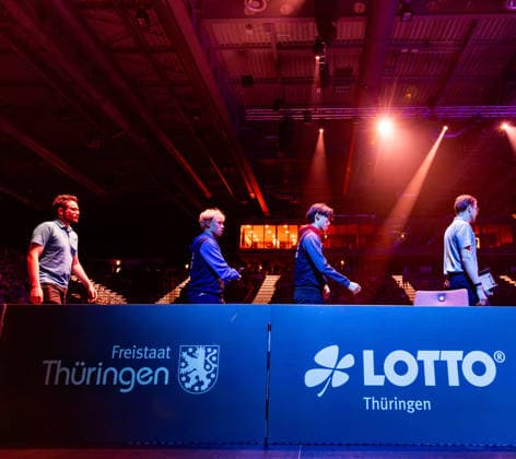 05.06.2026, GER, Tischtennis, Maenner Frauen Junioren, Saison 2026, 94. Deutsche Meisterschaft im Rahmen der Lotto Thüringen TT-Finals Erfurt 2026 Jia Yuan Zhang - Mio Lukas Wagner 99094 Erfurt Messe Messehalle Kongresshal Thüringen Deutschland