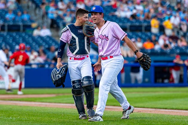 Williamsport Crosscutters v Trenton Thunder - MLB, Baseball Herren, USA Draft League Baseball Alex Kranzler of the Trenton Thunder exits the field during an MLB Draft League baseball game at Trenton Thunder Ballpark in Trenton, United States, on June 5, 2026. Trenton United States  Copyright: xDanxSquicciarinix originalFilename:squicciarini-williams260605_npDGX.jpg