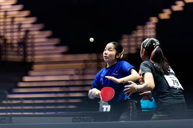 05.06.2026, GER, Tischtennis, Maenner Frauen Junioren, Saison 2026, 94. Deutsche Meisterschaft im Rahmen der Lotto Thüringen TT-Finals Erfurt 2026 Josephina Neumann Lorena Morsch - Koharu Itagaki Lisa Wang 99094 Erfurt Messe Messehalle Kongresshal Thüringen Deutschland