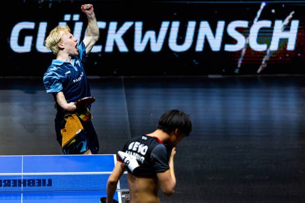 05.06.2026, GER, Tischtennis, Maenner Frauen Junioren, Saison 2026, 94. Deutsche Meisterschaft im Rahmen der Lotto Thüringen TT-Finals Erfurt 2026 Jia Yuang Zhang - Mio Lukas Wagner 99094 Erfurt Messe Messehalle Kongresshal Thüringen Deutschland