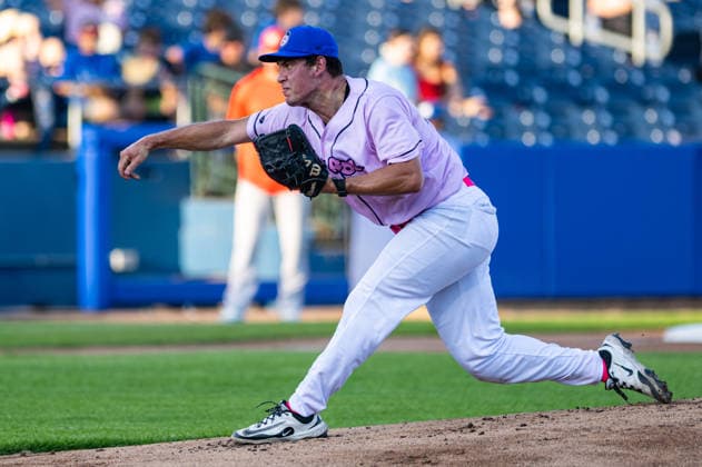 Williamsport Crosscutters v Trenton Thunder - MLB, Baseball Herren, USA Draft League Baseball Alex Kranzler of the Trenton Thunder delivers a pitch during an MLB Draft League baseball game at Trenton Thunder Ballpark in Trenton, United States, on June 5, 2026. Trenton United States  Copyright: xDanxSquicciarinix originalFilename:squicciarini-williams260605_npb01.jpg
