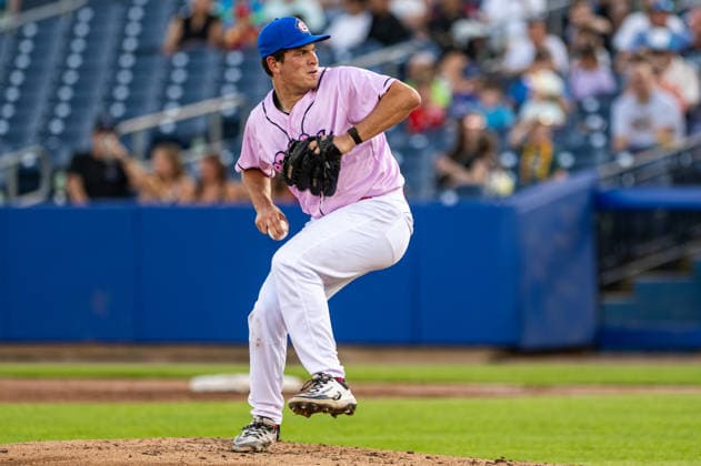Williamsport Crosscutters v Trenton Thunder - MLB, Baseball Herren, USA Draft League Baseball Alex Kranzler of the Trenton Thunder delivers a pitch during an MLB Draft League baseball game at Trenton Thunder Ballpark in Trenton, United States, on June 5, 2026. Trenton United States  Copyright: xDanxSquicciarinix originalFilename:squicciarini-williams260605_npGiM.jpg