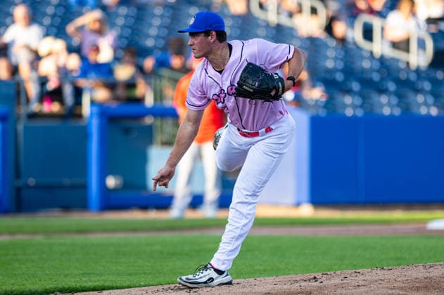 Williamsport Crosscutters v Trenton Thunder - MLB, Baseball Herren, USA Draft League Baseball Alex Kranzler of the Trenton Thunder delivers a pitch during an MLB Draft League baseball game at Trenton Thunder Ballpark in Trenton, United States, on June 5, 2026. Trenton United States  Copyright: xDanxSquicciarinix originalFilename:squicciarini-williams260605_npREq.jpg
