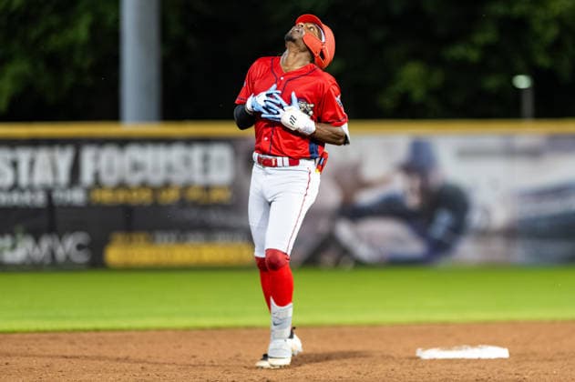 Williamsport Crosscutters v Trenton Thunder - MLB, Baseball Herren, USA Draft League Baseball Chris Stanfield of the Williamsport Crosscutters reacts during an MLB Draft League baseball game at Trenton Thunder Ballpark in Trenton, United States, on June 5, 2026. Trenton United States  Copyright: xDanxSquicciarinix originalFilename:squicciarini-williams260605_nptPL.jpg