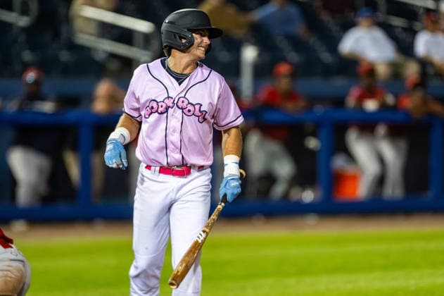 Williamsport Crosscutters v Trenton Thunder - MLB, Baseball Herren, USA Draft League Baseball Austin Lemon of the Trenton Thunder reacts during an MLB Draft League baseball game at Trenton Thunder Ballpark in Trenton, United States, on June 5, 2026. Trenton United States  Copyright: xDanxSquicciarinix originalFilename:squicciarini-williams260605_npYkm.jpg