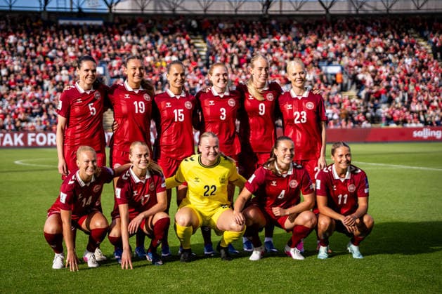 Denmark v Sweden, Women™s World Cup Qualification, Odense, Denmark Odense, Denmark. 05th, June 2026. The starting-11 of Denmark seen for the Women™s World Cup Qualifier match between Denmark and Sweden at Odense Stadion in Odense. Denmark, Odense  Copyright: xGonzalesxPhoto KentxRasmussenx