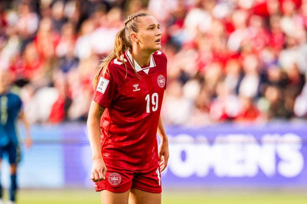 Denmark v Sweden, Women™s World Cup Qualification, Odense, Denmark Odense, Denmark. 05th, June 2026. Cecilie Floe (19) of Denmark seen during the Women™s World Cup Qualifier match between Denmark and Sweden at Odense Stadion in Odense. Denmark, Odense  Copyright: xGonzalesxPhoto KentxRasmussenx
