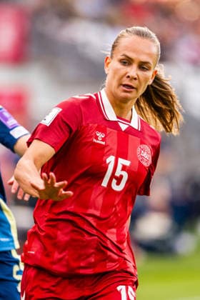Denmark v Sweden, Women™s World Cup Qualification, Odense, Denmark Odense, Denmark. 05th, June 2026. Frederikke Thogersen (15) of Denmark seen during the Women™s World Cup Qualifier match between Denmark and Sweden at Odense Stadion in Odense. Denmark, Odense  Copyright: xGonzalesxPhoto KentxRasmussenx