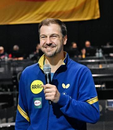 Offizielle Eröffnung der LOTTO Thüringen Deutschen Tischtennis-Finals in der Erfurter Messehalle mit Timo Boll LOTTO Thüringen TT-Finals 2026 in Erfurt. Deutsche Meisterschaften der Damen und Herren am 6. Juni 2026 in der Messe Erfurt. Offizielle Eröffnung mit dem besten deutschen Tischtennisspieler aller Zeiten und DTTB-Botschafter Timo Boll. Erfurt Messe Erfurt Thüringen Deutschland