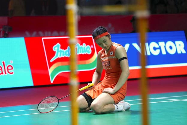 (260606) -- JAKARTA, June 6, 2026 -- An Se Young reacts during the women s singles semifinal match between An Se Young of South Korea and Chen Yufei of China at the Indonesia Open 2026 badminton tournament in Jakarta, Indonesia, on June 6, 2026. ) (SP)INDONESIA-JAKARTA-BADMINTON-INDONESIA OPEN-WOMEN S SEMIFINALS CenxYunpeng 