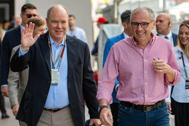 Albert II, Prince of Monaco, Stefano Domenicali, President and CEO of Formula One, Grosser Preis von Monaco, Motorsport, Herren, Formel 1, 06.06.2026 Monte Carlo Monaco MCO