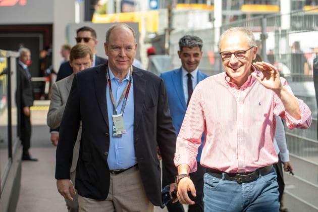 Albert II, Prince of Monaco, Stefano Domenicali, President and CEO of Formula One, Grosser Preis von Monaco, Motorsport, Herren, Formel 1, 06.06.2026 Monte Carlo Monaco MCO