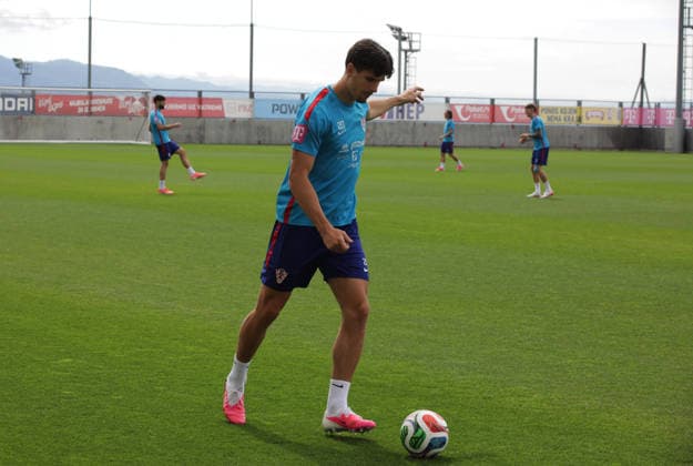 Croatia national team, Nationalteam training session in Rijeka, Croatia Igor Matanovic during Croatia national team training session at the auxiliary pitches of the HNK Rijeka Training Centre in Rujevica, Rijeka, Croatia, 6 June 2026, as part of preparations for the FIFA World Cup, WM, Weltmeisterschaft, Fussball and an International Friendly, Länderspiel, Nationalmannschaft match against Slovenia.  GoranxKovacic PIXSELL