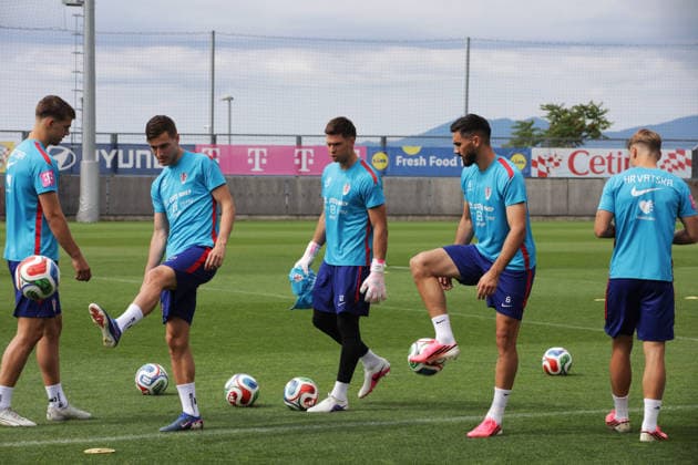 Croatia national team, Nationalteam training session in Rijeka, Croatia Luka Vuskovic, Luka Sucic, Ivor Pandur and Josip Sutalo during Croatia national team training session at the auxiliary pitches of the HNK Rijeka Training Centre in Rujevica, Rijeka, Croatia, 6 June 2026, as part of preparations for the FIFA World Cup, WM, Weltmeisterschaft, Fussball and an International Friendly, Länderspiel, Nationalmannschaft match against Slovenia.  GoranxKovacic PIXSELL